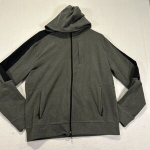 VRST Pinnacle Polar Fleece Full Zip Jacket Gray Mens Medium Stretch Hooded NEW